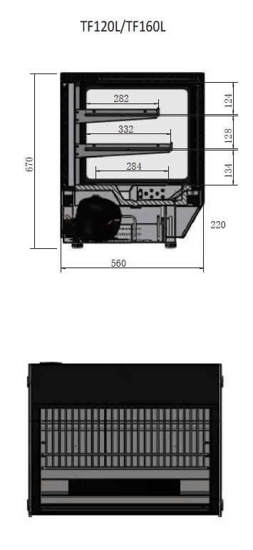 Atosa Countertop Square Cake Display Fridge 900mm TF160L