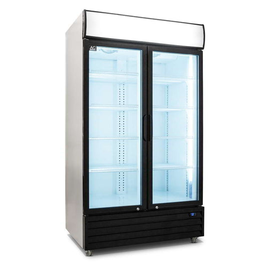 800L Double Door Upright Display Fridge - Glass Door CU800TNG