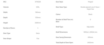 Bromic GM0690LB Upright Display Fridge - 659L - 1 Door