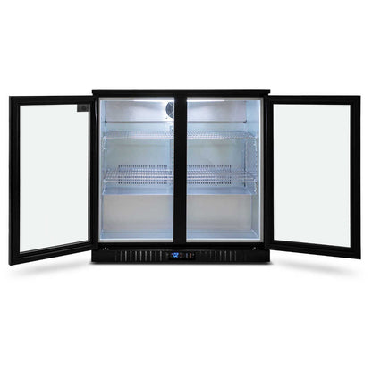 Twin Door Bar Fridge - Black Body & Doors | 2BBR-H