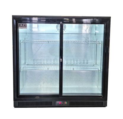 Twin Sliding Door Bar Fridge - Black Body & Doors | 2BBR-S