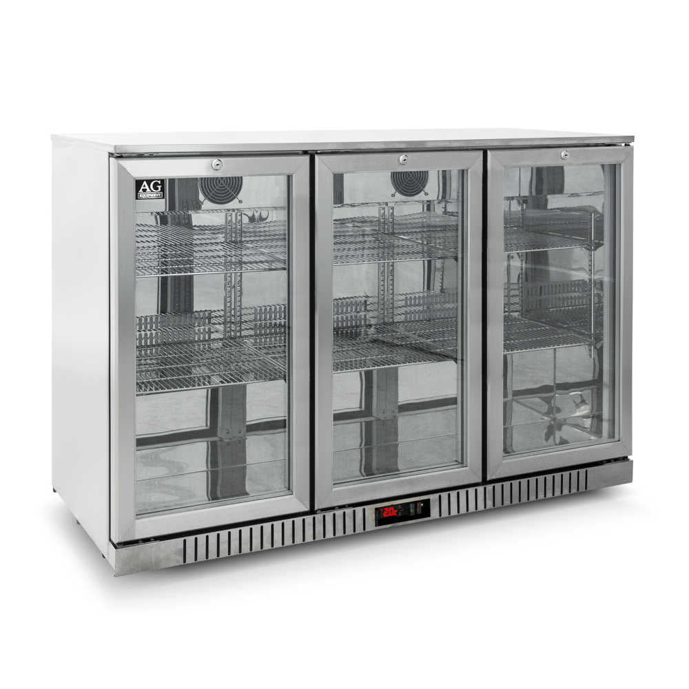 Three Door Bar Fridge - Stainless Steel Body & Doors | 3SBR-H