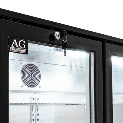 Three Door Bar Fridge - Black Body & Doors | 3BBR-H