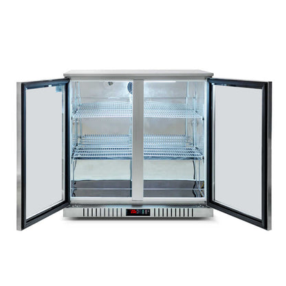 Twin Door Bar Fridge - Stainless Body & Doors | 2SBR-H