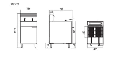 COOKRITE 5 Tube 34lt Gas Deep Fryer LPG ATFS-75-LPG