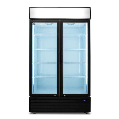 800L Double Door Upright Display Fridge - Glass Door CU800TNG