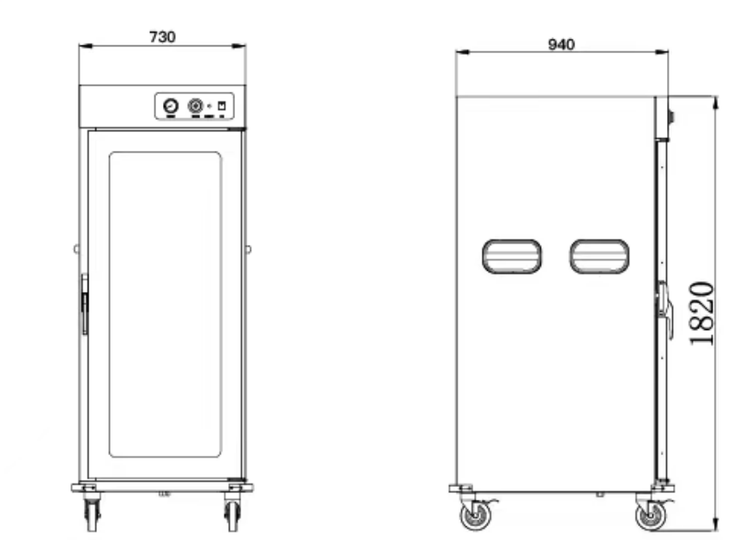 Commercial Electric Food Warmer Cart with Glass Door – 11 Shelf Capacity