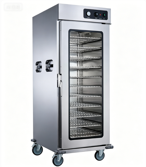 Commercial Electric Food Warmer Cart with Glass Door – 11 Shelf Capacity