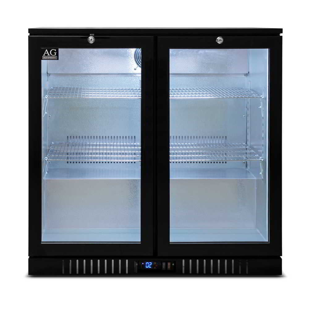 Twin Door Bar Fridge - Black Body & Doors | 2BBR-H