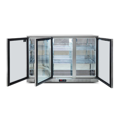 Three Door Bar Fridge - Stainless Steel Body & Doors | 3SBR-H