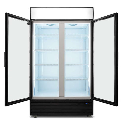 800L Double Door Upright Display Fridge - Glass Door CU800TNG