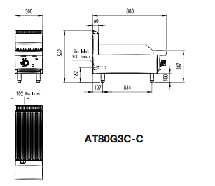 Cookrite 300mm Char Grill NG AT80G3C-C-NG