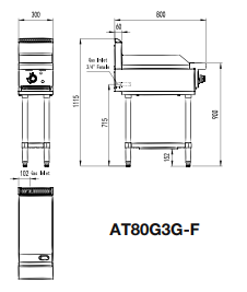 Cookrite 300mm Gas Griddle LPG AT80G3G-F-LPG