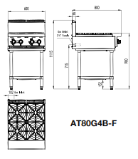 Cookrite 4 Burner Cooktop LPG AT80G4B-F-LPG