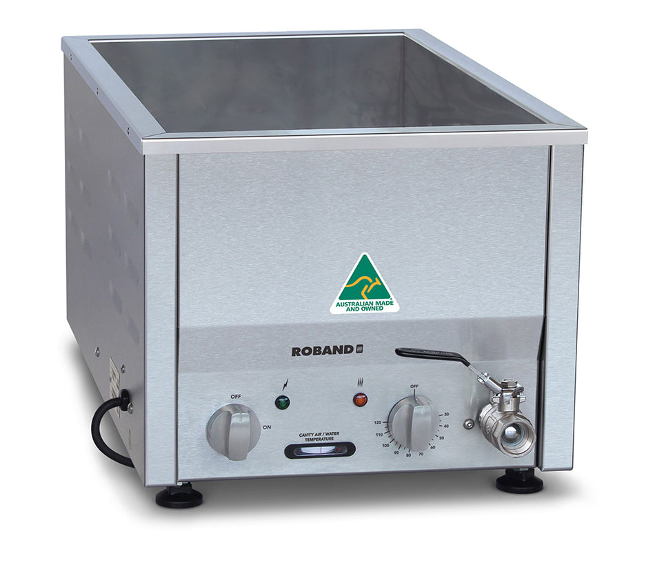 Roband Countertop Bain Marie narrow with thermostat 2 x 1/2 size BM21T