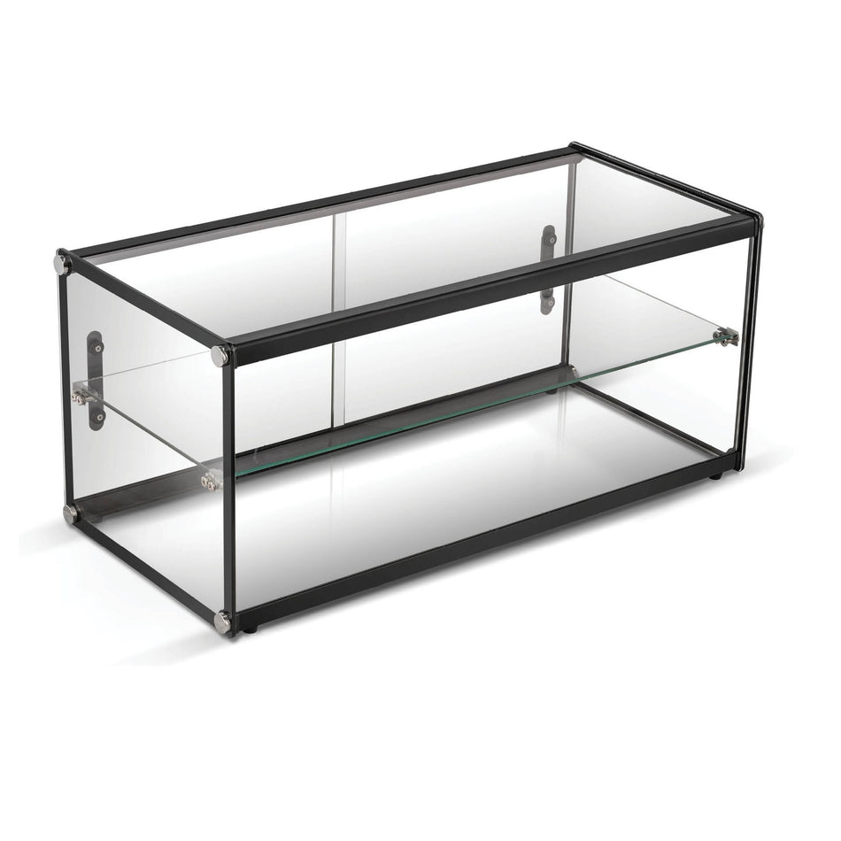 Exquisite Two Tiers Flat Glass Ambient Cake Display CD90