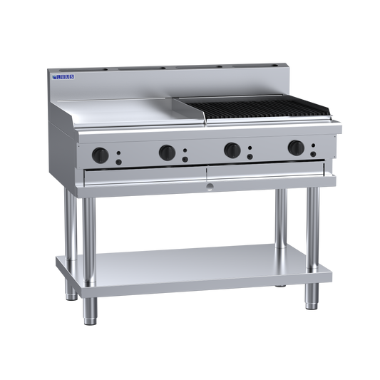 Luus CS-6P6C 600mm Griddle & 600mm Chargrill with Stand