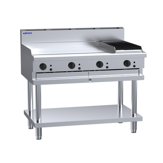 Luus CS-9P3C 900mm Griddle & 300mm Chargrill with Stand