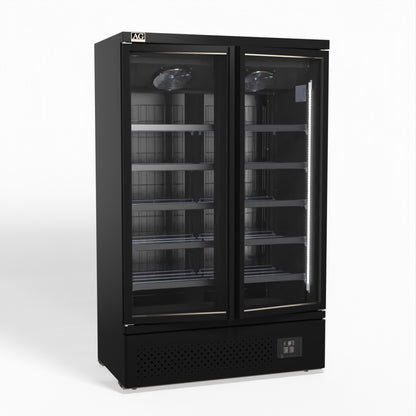 Supermarket Two Glass Doors Upright Display Fridge - 1000 Litre CSB1000