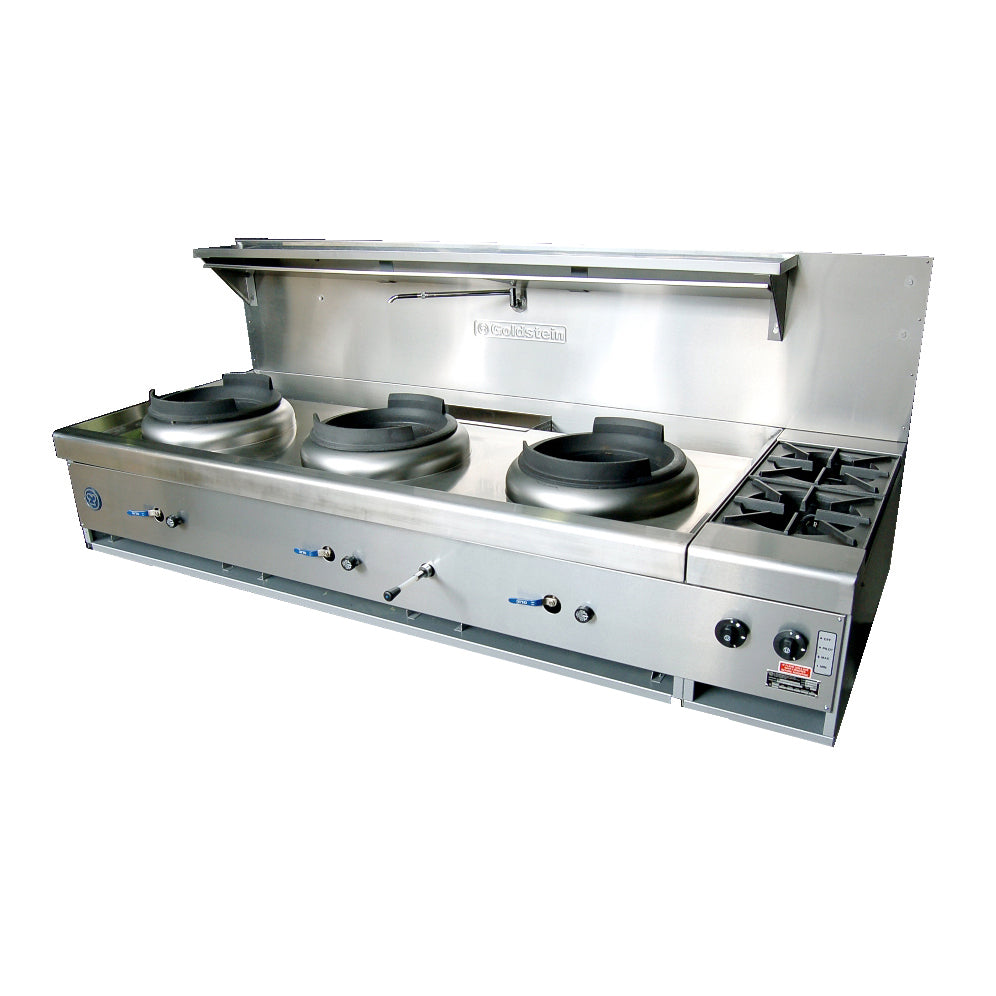 Goldstein CWA3B2 3 Hole Wok with 2 Side Burners