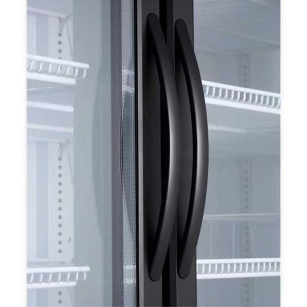 Exquisite DC1000PB Two Glass Door Display Fridge Black 1000L