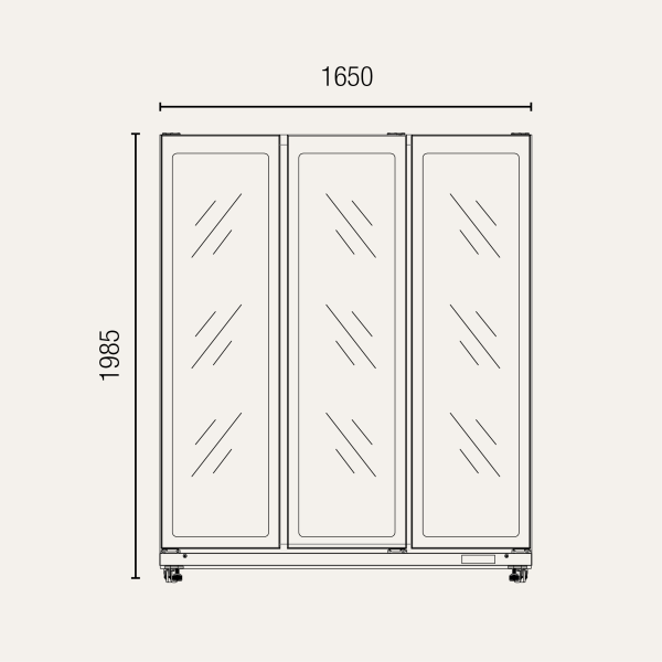 Exquisite DC1100 Three Glass Doors Upright Display Fridge Black 1070 Litre