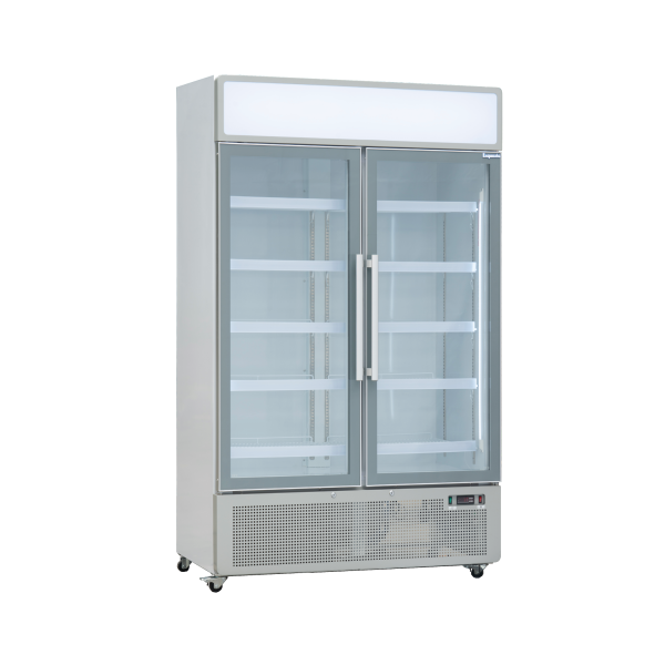 Exquisite DC880P White Two‑Door Display Fridge – 850 L Upright Cooler