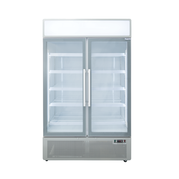 Exquisite DC880P White Two‑Door Display Fridge – 850 L Upright Cooler