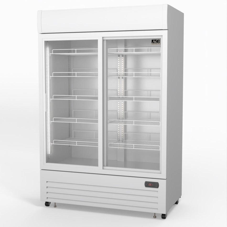 1101L Double Glass Sliding Door Upright Display Fridge - DF1100WL-SD