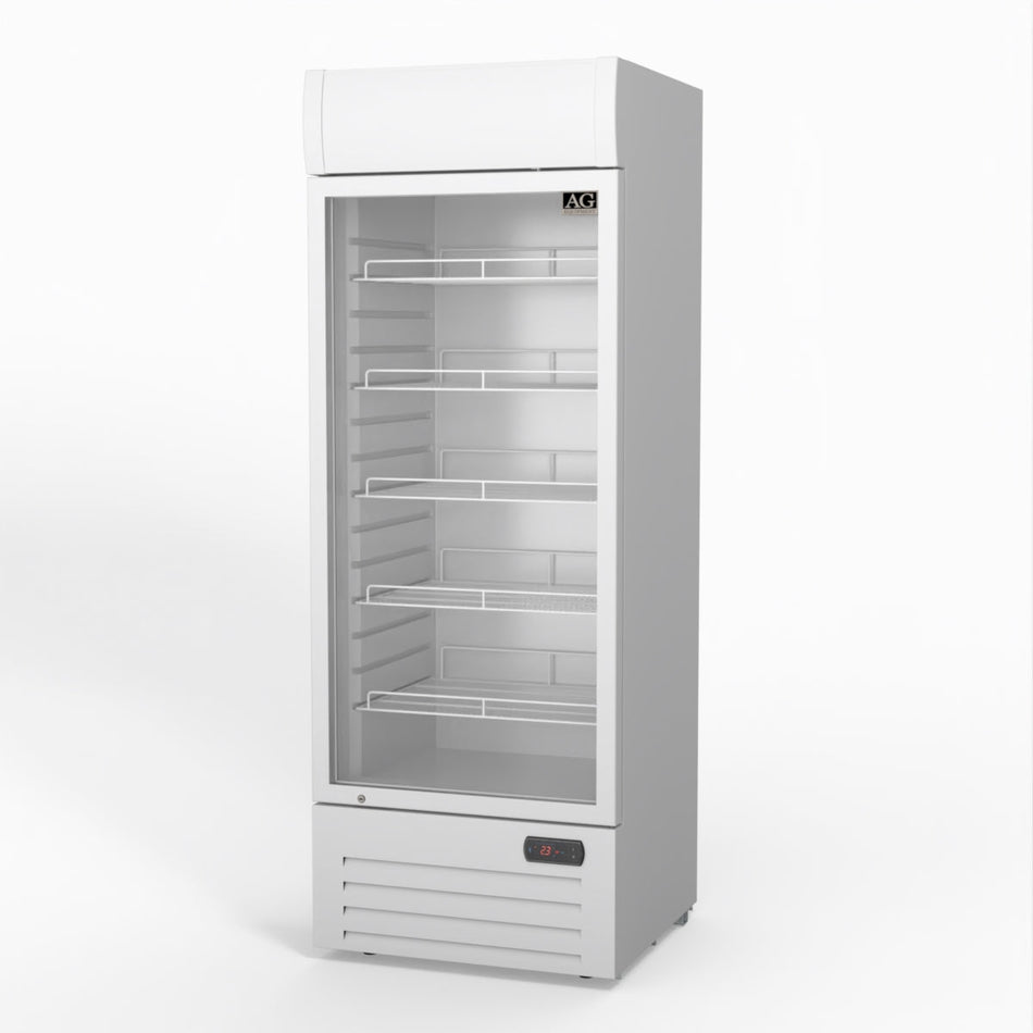 515L Upright Glass Door Display/Drinks Fridge - White with Light Box DF515WL
