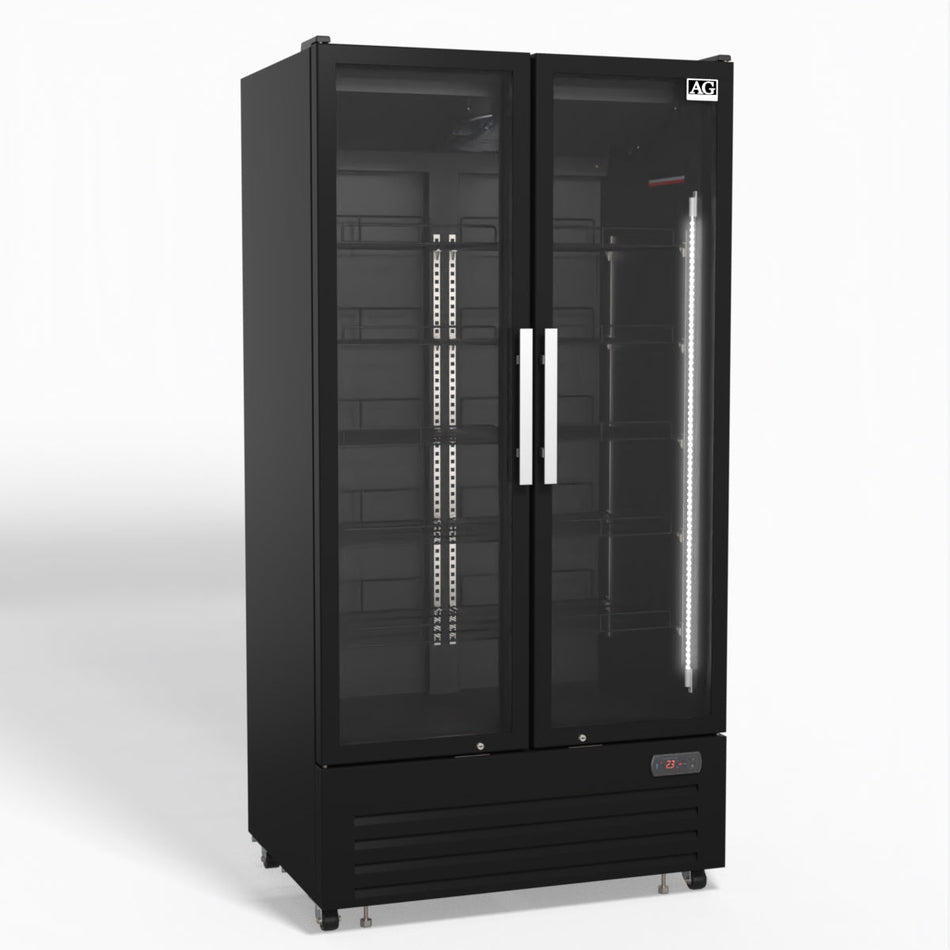 810L Upright Glass Door Display/Drinks Fridge - Black DF810B