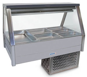 Roband ERX23RDStraight Glass Refrigerated Display Bar 6 pans