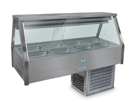 Roband ERX24RD Straight Glass Refrigerated Display Bar 8 pans