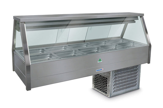 Roband ERX25RD Straight Glass Refrigerated Display Bar 10 pans