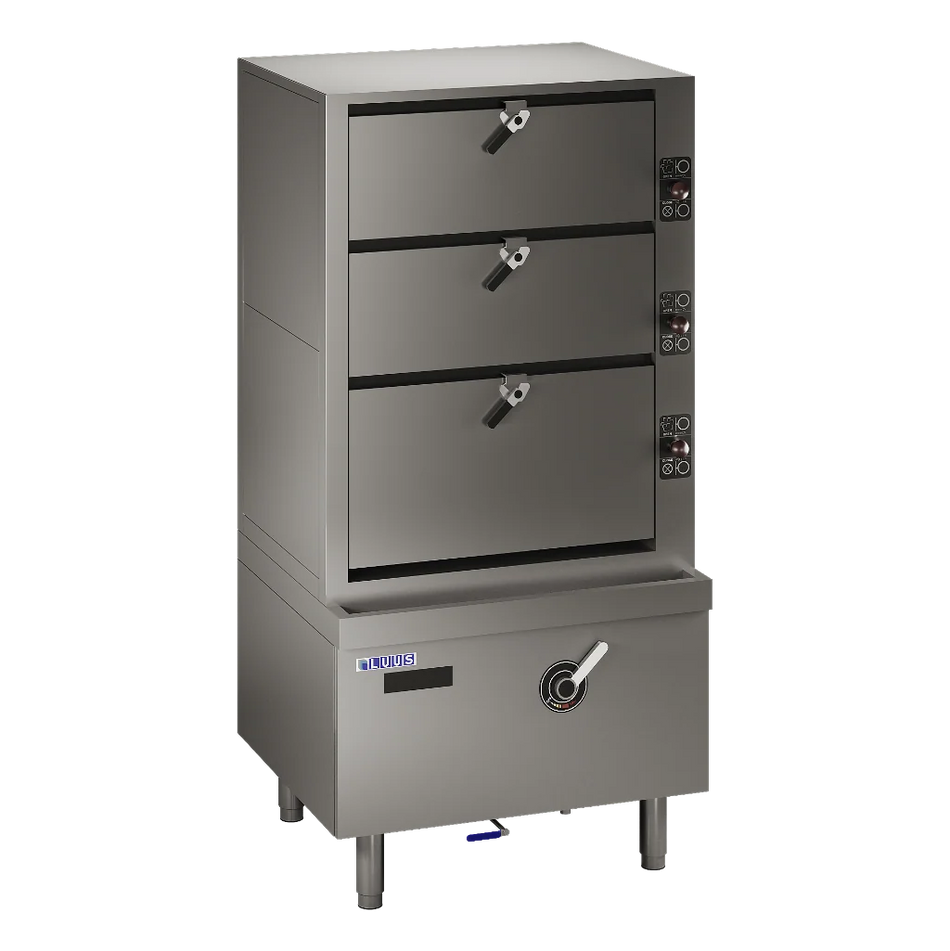 Luus ESC-90 Induction Steam Cabinet – 3 Deck Commercial Steamer (30kW)