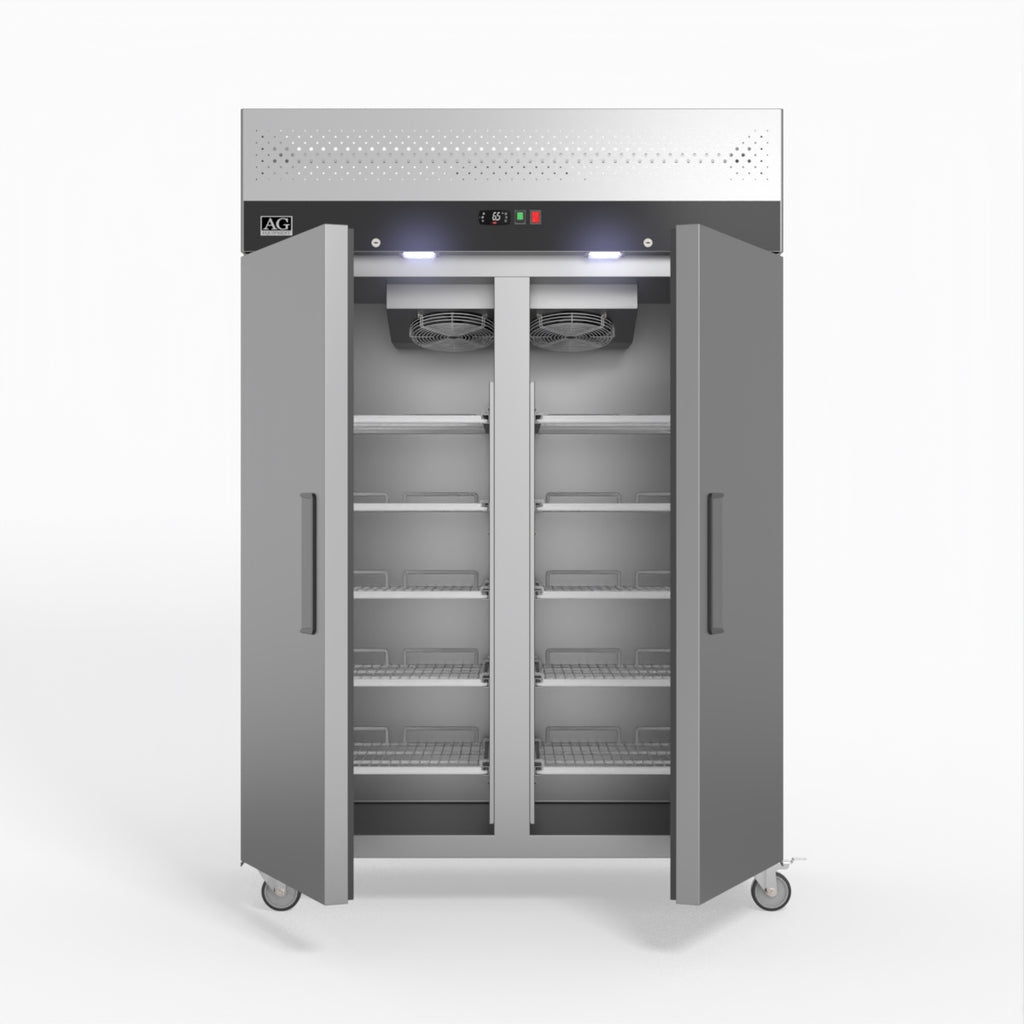 1000 Litre Upright Double Stainless Steel Door Freezer GNX1000BT