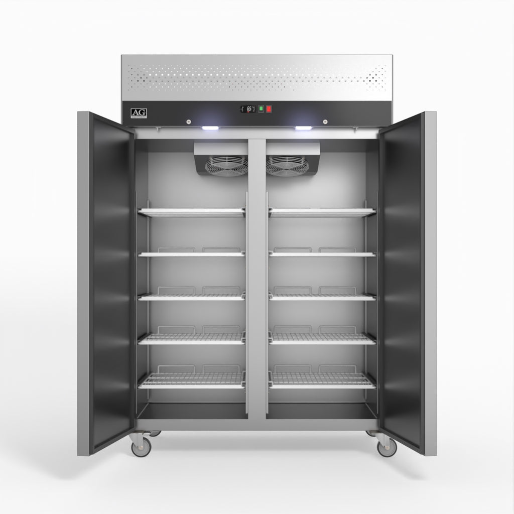 1000 Litre Upright Double Stainless Steel Door Freezer GNX1000BT