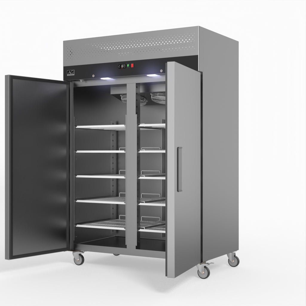1000 Litre Upright Double Stainless Steel Door Freezer GNX1000BT