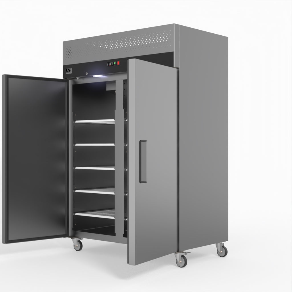1000 Litre Upright Double Stainless Steel Door Freezer GNX1000BT