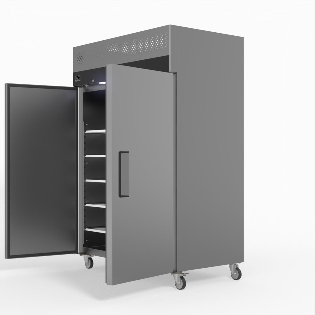 1000 Litre Upright Double Stainless Steel Door Freezer GNX1000BT