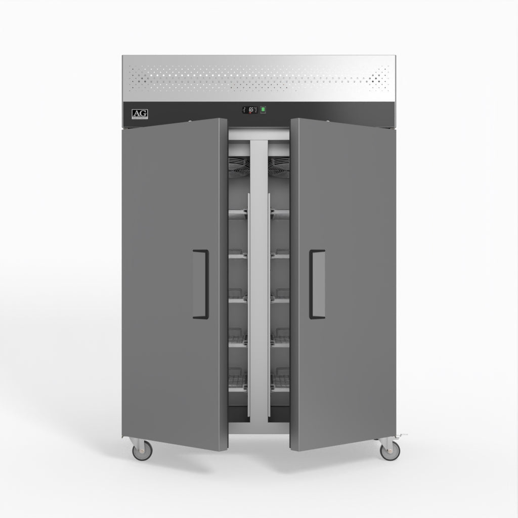 1000 Litre Upright Double Stainless Steel Door Fridge GNX1000TN