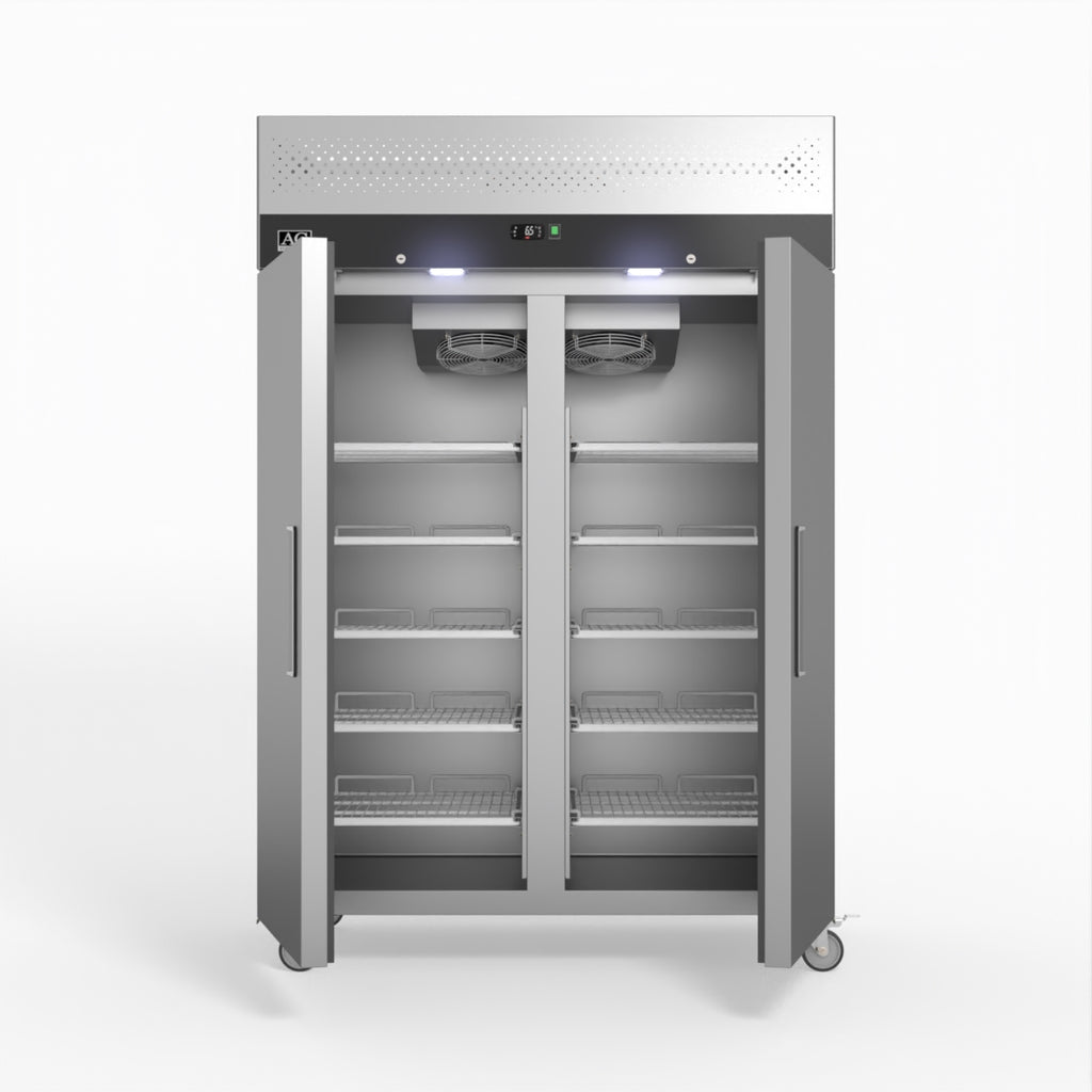 1000 Litre Upright Double Stainless Steel Door Fridge GNX1000TN