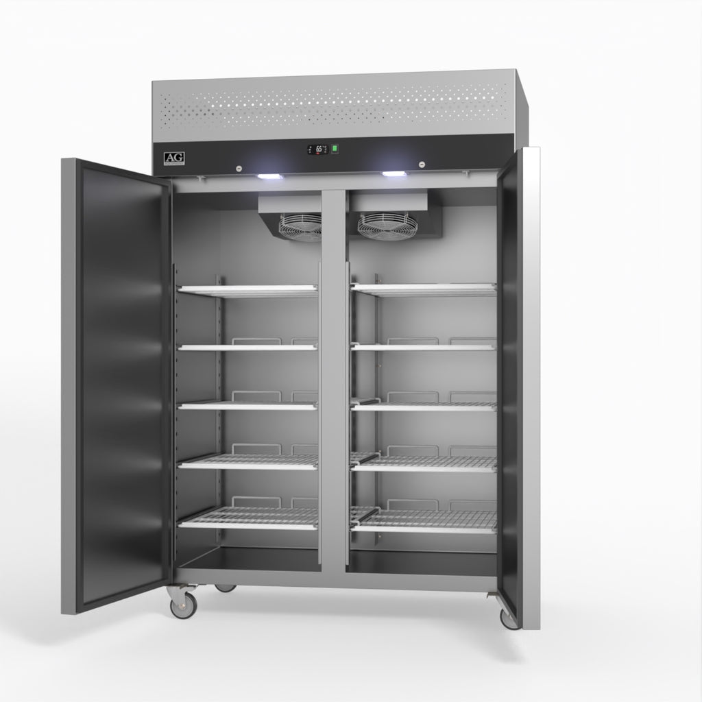 1000 Litre Upright Double Stainless Steel Door Fridge GNX1000TN