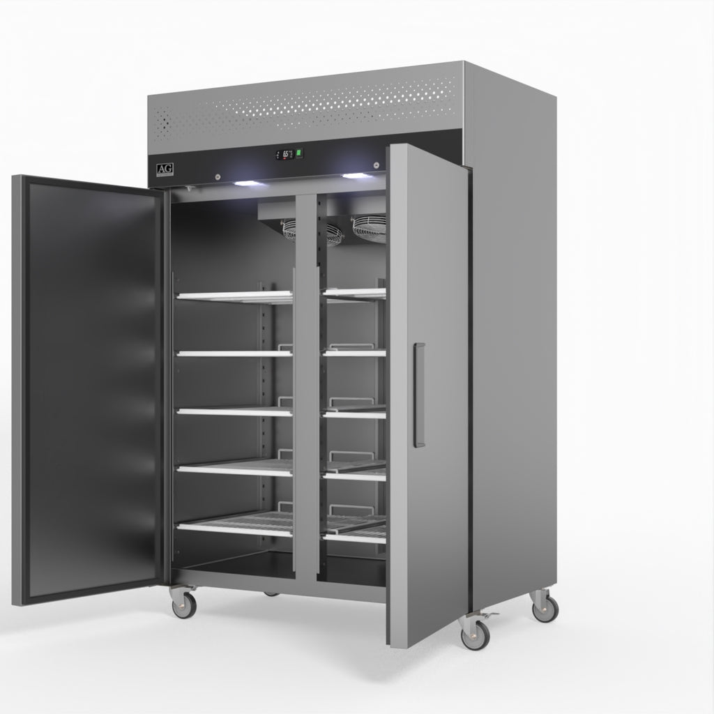 1000 Litre Upright Double Stainless Steel Door Fridge GNX1000TN
