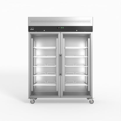 1300 Litre Upright Double Glass Door Display Fridge - GNX1400TNG