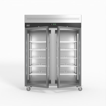 1300 Litre Upright Double Glass Door Display Fridge - GNX1400TNG