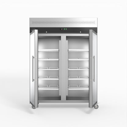 1300 Litre Upright Double Glass Door Display Fridge - GNX1400TNG