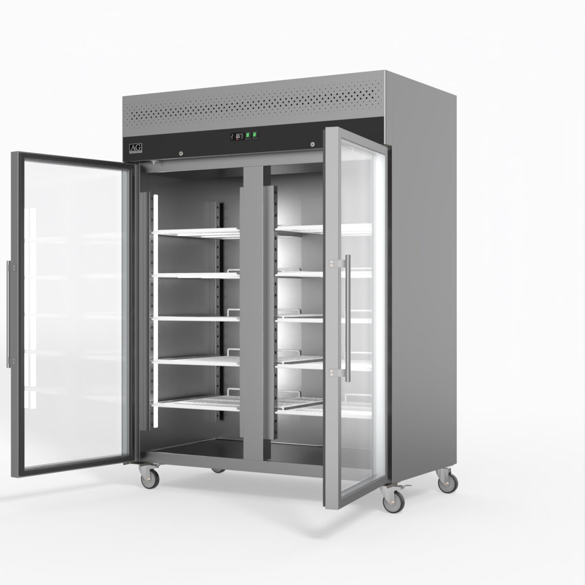 1300 Litre Upright Double Glass Door Display Fridge - GNX1400TNG