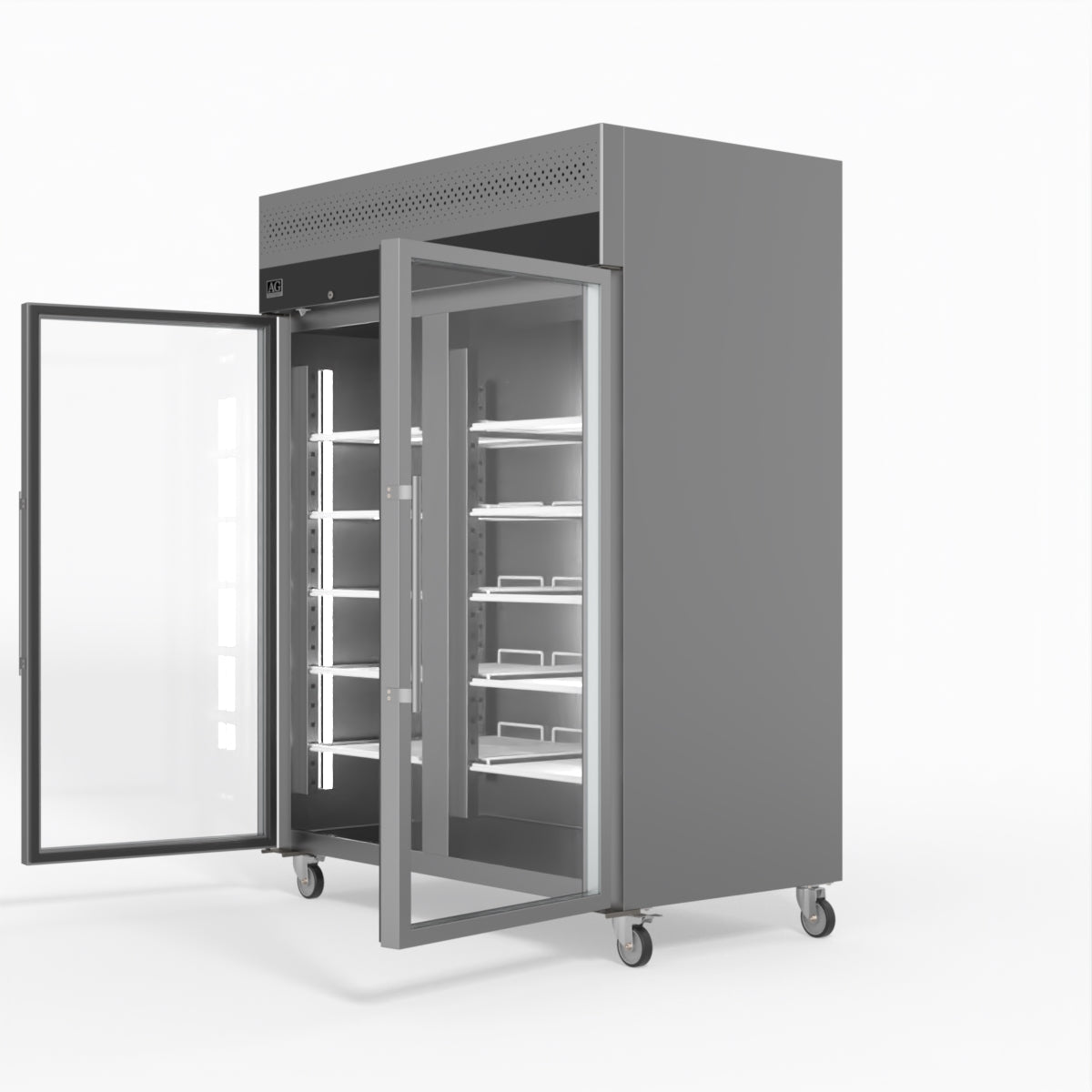 1300 Litre Upright Double Glass Door Display Fridge - GNX1400TNG