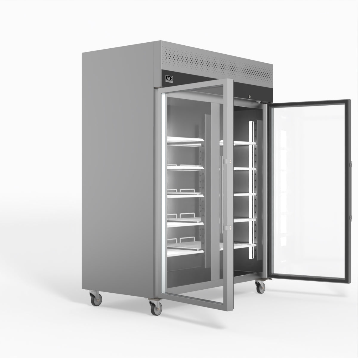 1300 Litre Upright Double Glass Door Display Fridge - GNX1400TNG